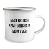 Funny British Semi-Longhair Cat Mom Gifts from Friends for Graduation Unique Camping Mugs - Best Mom Ever - Image 2